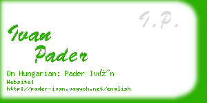 ivan pader business card